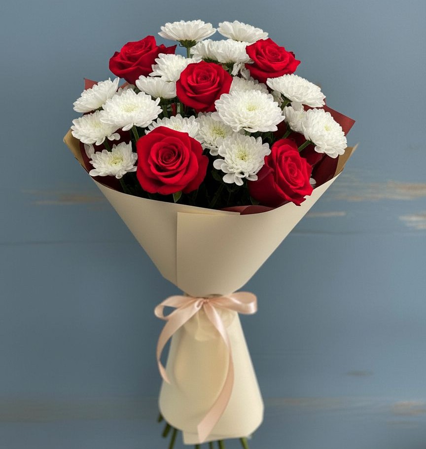 Букет цветов из: Розы и Хризантемы в Константиновке