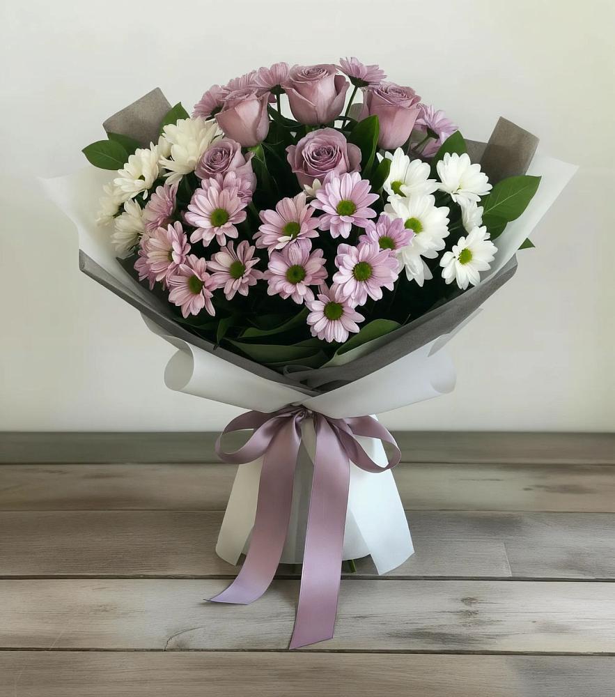 Букет цветов из: Хризантемы и Розы в Константиновке