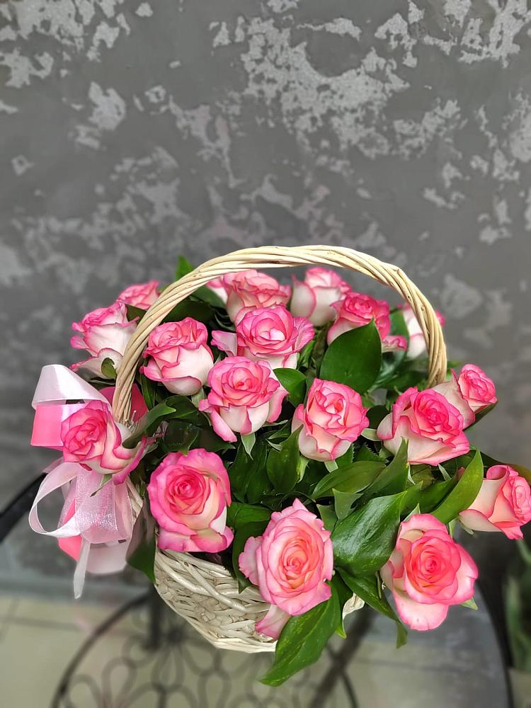 Цветочная композиция из Розы в корзине в Константиновке