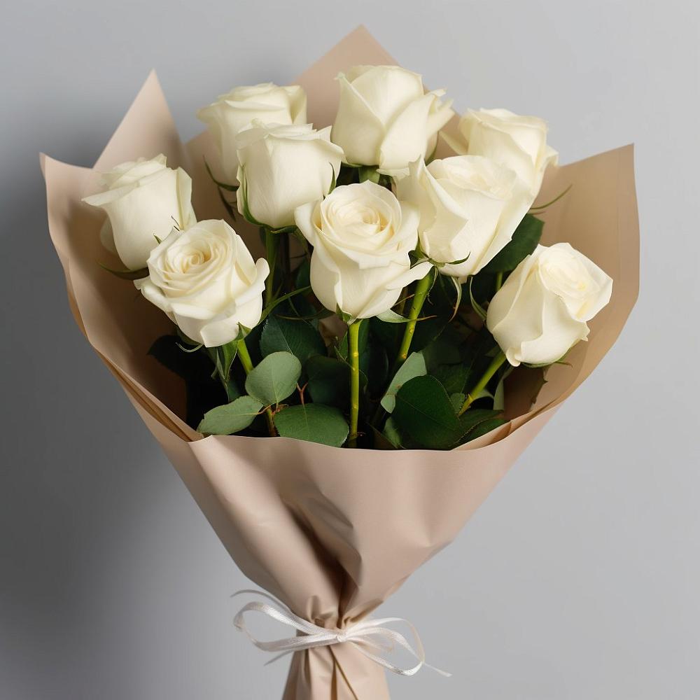 Букет 9 Белых роз Эдлесс Лав в Константиновке