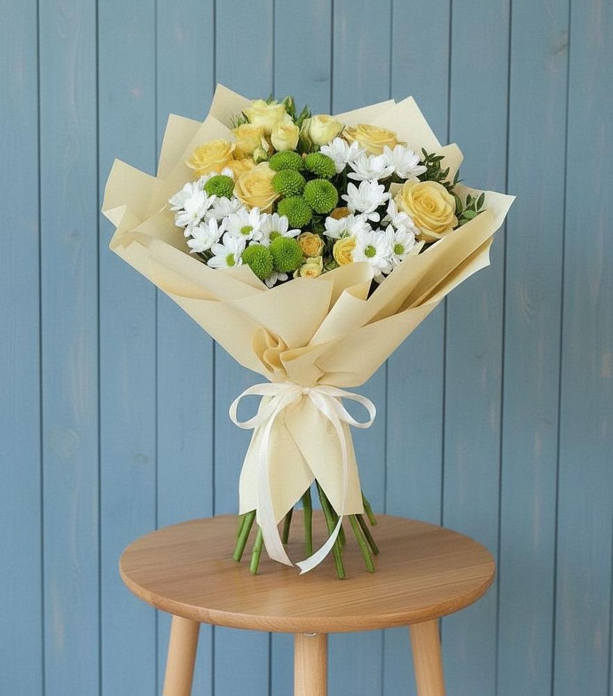 Букет цветов из: Хризантемы и Розы в Константиновке