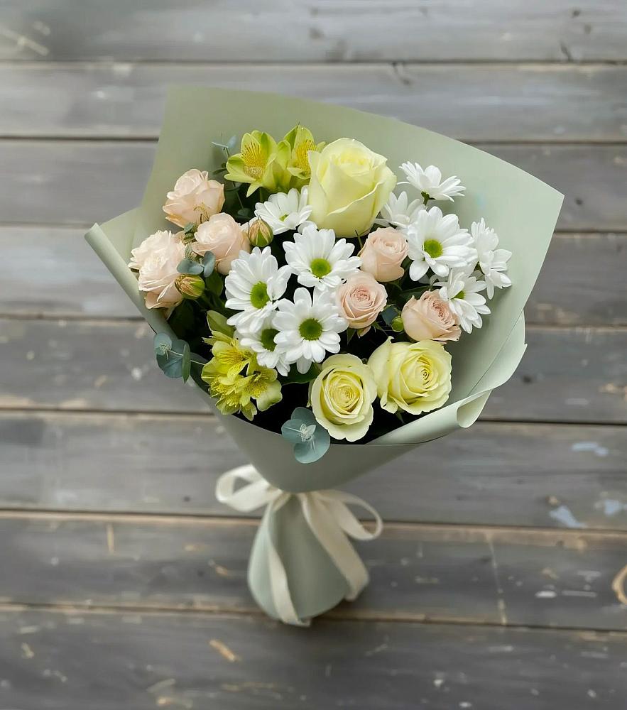 Букет цветов из: Альстромерии, Розы и Хризантемы в Константиновке