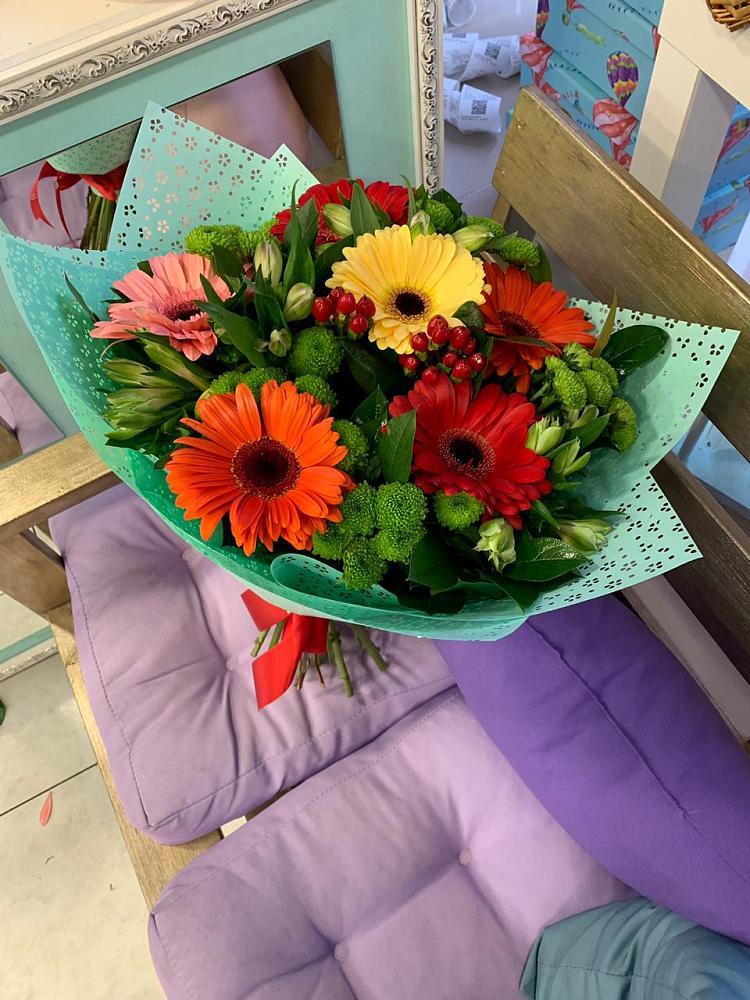 Букет цветов из: Герберы, Хризантемы и Альстромерии в Константиновке