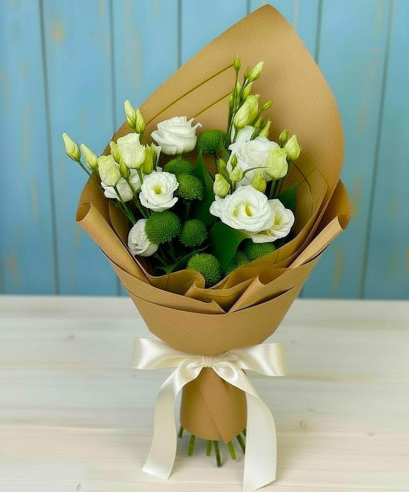 Букет цветов из: Хризантемы и Лизиантусы в Константиновке