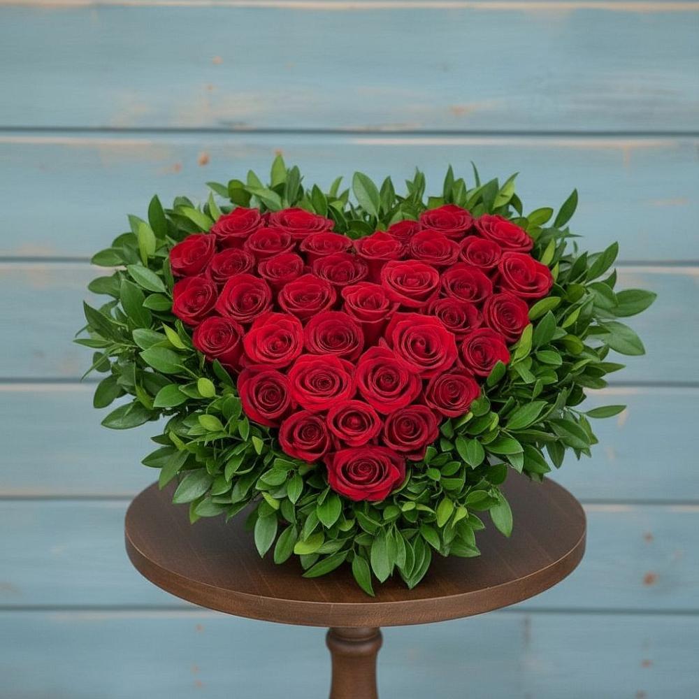 Цветочная композиция из Розы в виде сердца в Константиновке