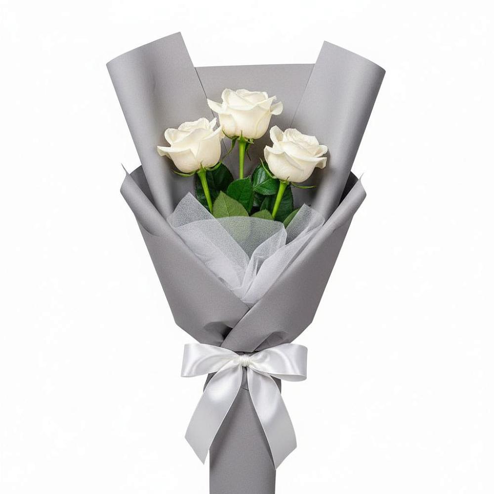 Букет 3 белые розы в Константиновке