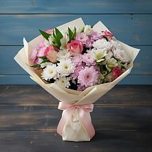 Букет цветов из:  Хризантемы, Альстромерии и Розы в Константиновке