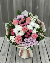Букет цветов из:  Альстромерии, Гвоздики, Розы и Хризантемы в Константиновке