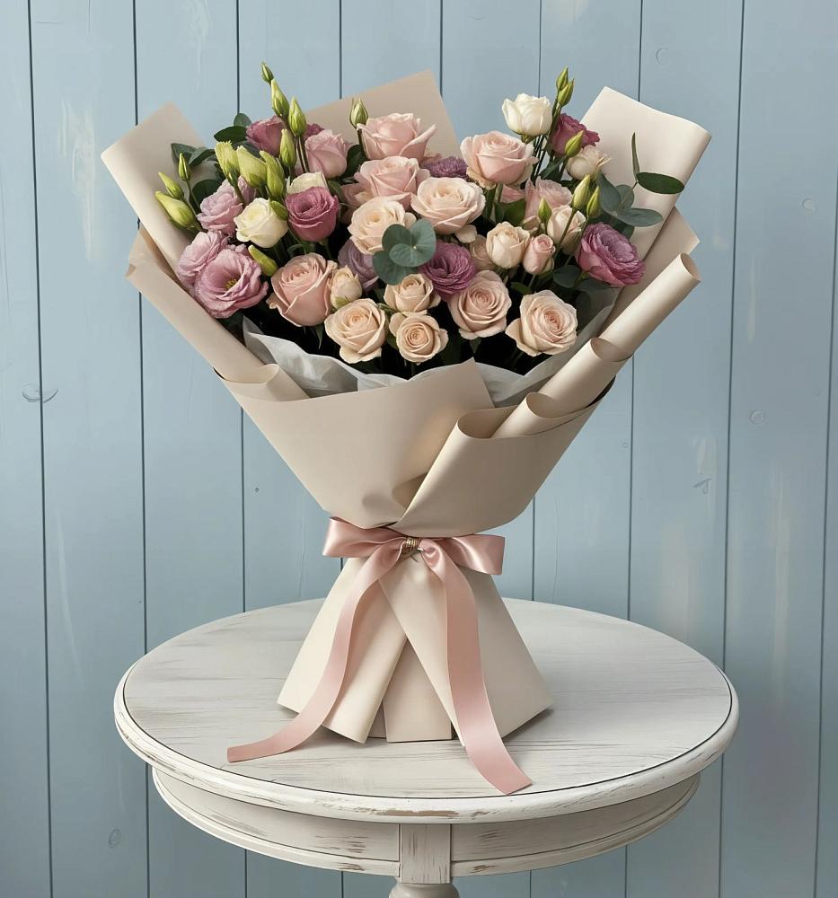 Букет цветов из: Розы и Лизиантусы в Константиновке