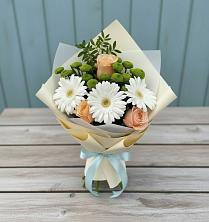 Букет цветов из:  Герберы, Розы и Хризантемы в Константиновке