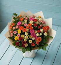 Букет Микс из разноцветных кустовых роз в Константиновке