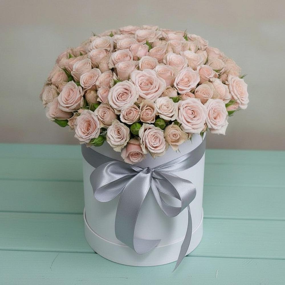 Цветочная композиция из Розы в шляпной коробке в Константиновке