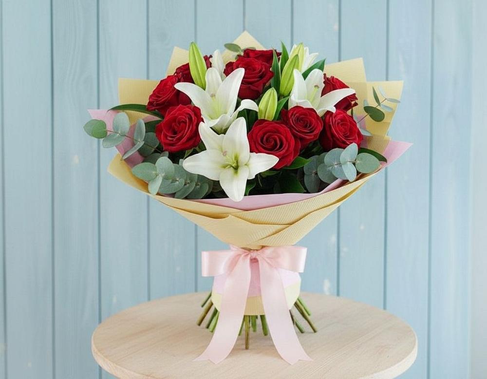 Букет цветов из: Лилии и Розы в Константиновке